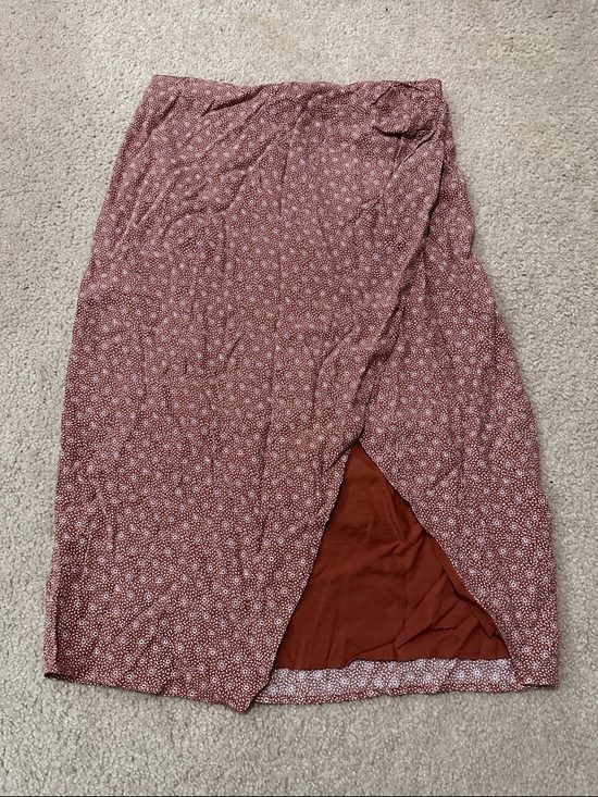 Abercrombie & Fitch Dresses & Skirts - Abercrombie & Fitch Rust Floral Faux Wrap Midi Skirt
